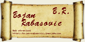 Bojan Rabasović vizit kartica